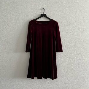 Cynthia Rowley Red A-Line Dress 3/4 Sleeve Crew Neck
